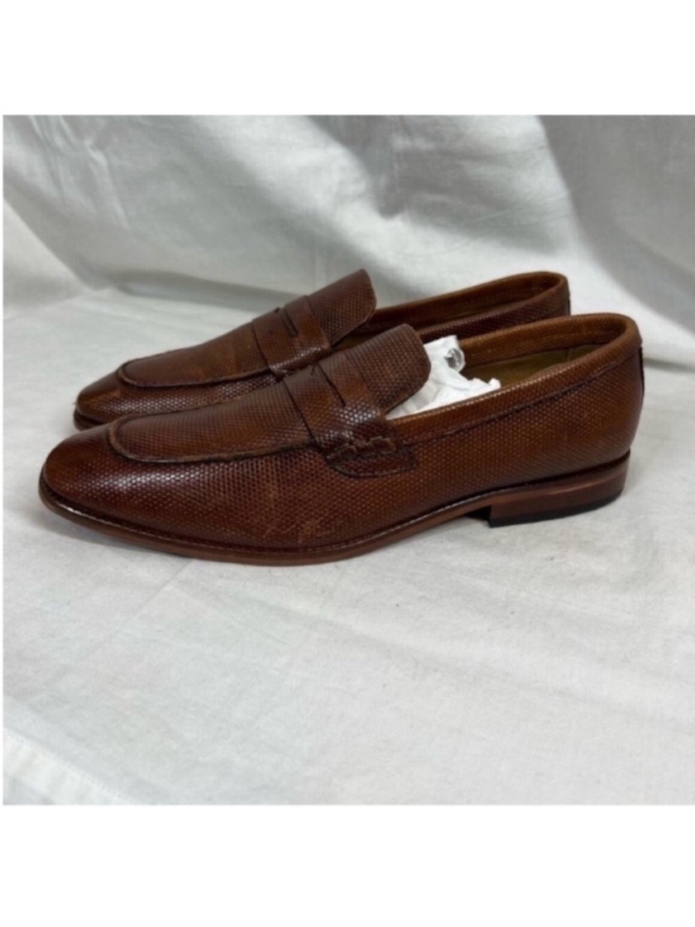 Steve Madden ancher leather all over micro embossed penny loafer